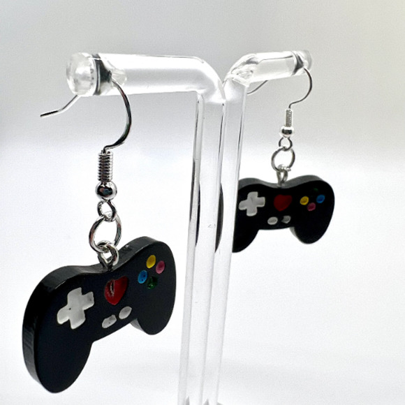 Video Game Controller Earrings - Dangle Earrings - Gamer Earrings - RPG Earrings - Picture 2 of 6